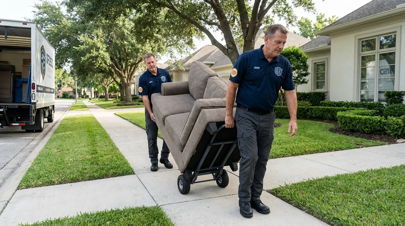 Local residential moving crew loading furniture in Marmaduke, AR