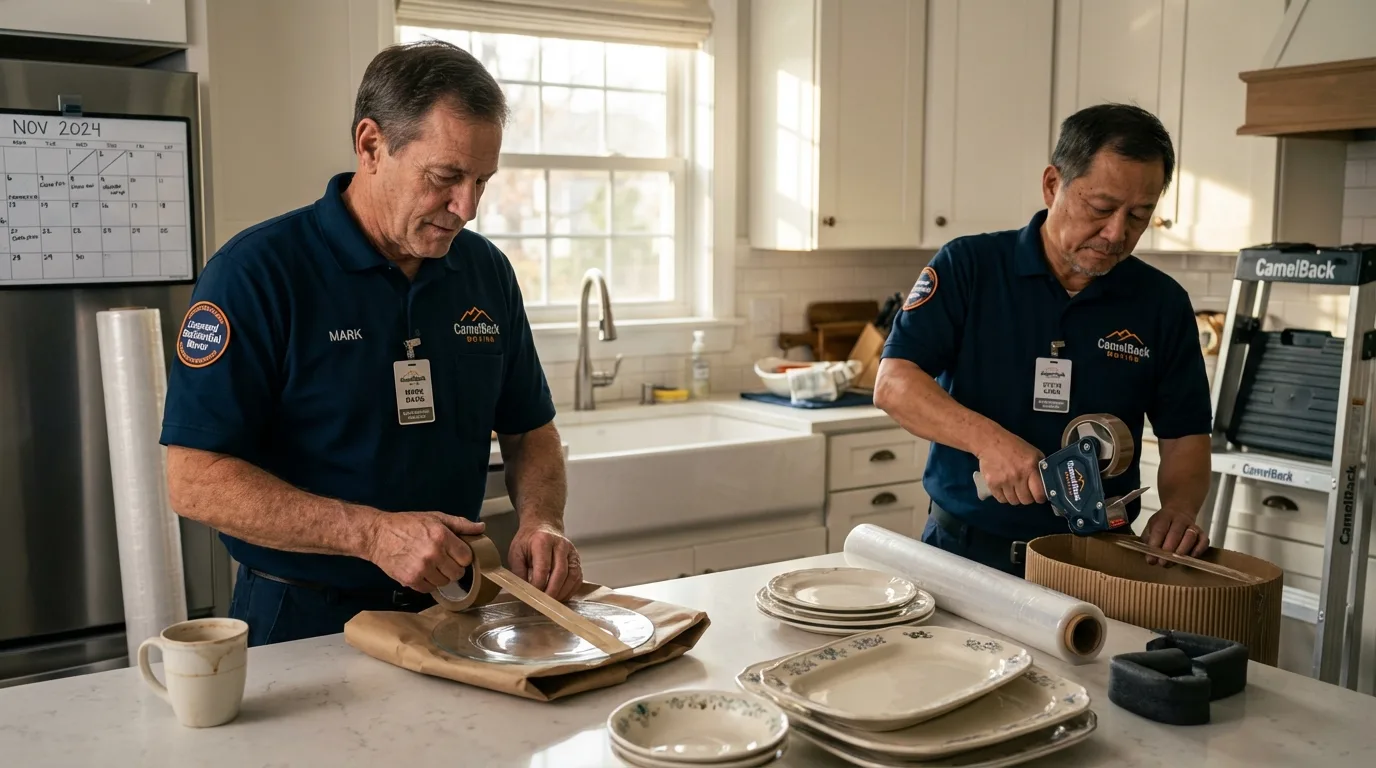 Professional crew packing kitchen dishware in Marmaduke, AR